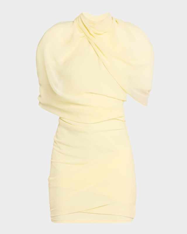 Chestnut Backless Cape Mini Dress